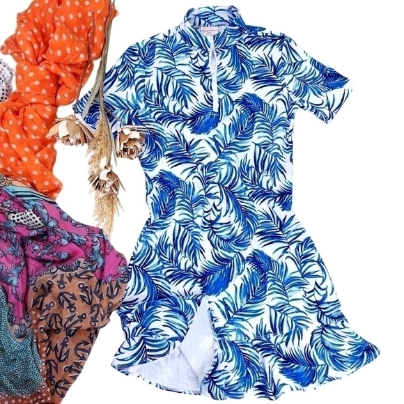Tommy Bahama Dresses & Skirts - Tommy Bahamas Blue White Floral Golf Dress Sz Xs